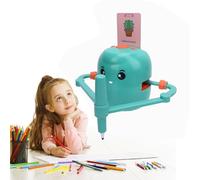 LICAEVEY Drawing Robot for Kids, Cute Interactive Educational Drawing Robot, Voice Interactive Educational Toy with 100 Word Cards 16 Color Pens Gift for Boys and Girls Age 3 (Light Green)