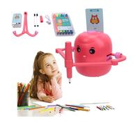 LICAEVEY Drawing Robot for Kids, Cute Interactive Educational Drawing Robot, Voice Interactive Educational Toy with 100 Word Cards 16 Color Pens Gift for Boys and Girls Age 3 (Pink)