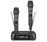 LICAEVEY Dual Handheld Wireless Microphone System, 200FT UHF Range Karaoke Microphone Set with Receiver & Storage Bag, for Singing Wedding Party Church Stage