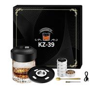 LICAEVEY Electric Cocktail Smoker Kit with Built in Lighter & LED Lights, Rechargeable, No Butane Required, 6 Wood Chips, Old Fashioned Bourbon Smoker Kit, Gifts for Men Dad
