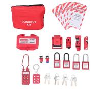 LICAEVEY Electrical Lockout Tagout Kit, Safety Kit with 6 Hasps & 4 Padlocks, Circuit Breaker Lockout with Tags and Storage Bag for Industrial Equipment