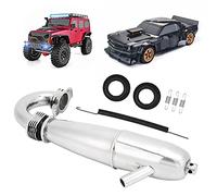 LICAEVEY Exhaust Pipe for 1/8 RC Oil Car, Aluminum Alloy Anti Deformation Upgrade Part with Clamp for HSP 1/8 Nitro Truck, Realistic Exhaust Sound Enhancement