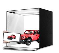 LICAEVEY Foldable Photo Light Box, 15.7x15.7 Inch Portable Studio Photography Booth with 72 LED 10 Brightness Levels 3000K 6000K for Jewelry Food