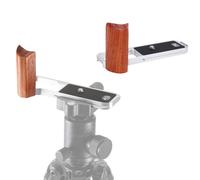 LICAEVEY GFX 100RF Hand Grip, Aluminum Alloy and Wood L Bracket Hollow Design for Easy Battery Access and Tripod Use (Silver)