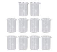 LICAEVEY Glass Beaker Set 25ml, 10 Pack Borosilicate Glass Beakers with Scale for Experiment, Measuring Cup Kit for Lab School Chemistry, Science Teaching Equipment, Kitchen Use