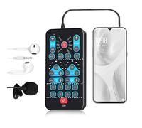 LICAEVEY Handheld Voice Changer, Portable Multifunctional Sound Disguiser with 8 Sound Effects for Phone Tablet Black Plug and Play Adjustable Voice Functions