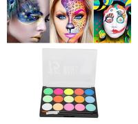 LICAEVEY Kids Face Paint Kit 15 Colors Water Based, Face Body Painting Palette Washable Makeup Kit with 2 Makeup Brushes for Cosplay Party Halloween (Type B)