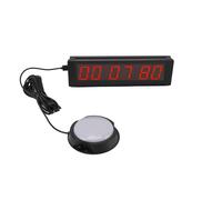 LICAEVEY LED Race Timer, 6 Digit Multifunctional Timer with Countdown, Count Up &, 1.5in Red Display, Remote Control, Aluminum Frame for Running, Classroom, Sports Training