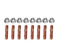 LICAEVEY M8 1.25 Threaded Turbo Studs, 8mm Metal Alloy Exhaust Manifold Hardware Kit for Turbocharger, 8 Pack Precision Fastener Set with Nuts for High Heat Engine Bay Systems