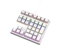 LICAEVEY Mechanical Number Pad, 34 Keys USB C Wired Numpad with RGB Backlit, Plug and Play Numeric Keypad for Laptop Desktop PC, OS X Wins (White)