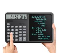 LICAEVEY Multifunctional Calculator with Notepad, 12 Digit Large Display Calculator, Dual Power for School, Office, Home, Financial Calculation (Black)