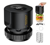 LICAEVEY One Touch Automatic Vacuum Food Sealer Machine, Portable Electric Mason Jar Vacuum Sealer with 40s Quick Sealing for Wide and Regular Mouth Jars (Black)