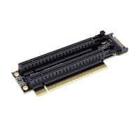 LICAEVEY PCIe X16 to X8X8 Adapter, 4.0 | Gen4 Riser Card with SATA Power, 1-to-2 Clock Splitter and Power LED, for Dual PCIe Cards in ITX Form Factor