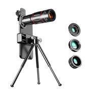 LICAEVEY Phone Camera Lens Kit, 28X Telephoto Lens 0.6X Wide Angle 20X Macro with Adjustable Clamp Tripod, for Phones Photography Travel Concert