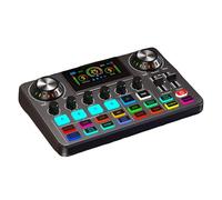 LICAEVEY Portable Audio Mixer with RGB Lighting, LED Display, Voice Changer, OTG Live Sound Card with Built in Battery for Streaming Podcast Gaming on Phone PC