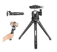 LICAEVEY Portable Desktop Mini Tripod with 360° Ball Head, Adjustable Camera Stand for DSLR Mirrorless, Quick Release Plate, High Load 11lbs for Vlog Video (Gray)
