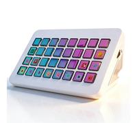 LICAEVEY Programmable Macro Keyboard, 32 LCD Keys Stream Control Deck Studio Controller for PC Live Streaming Video Editing (White)
