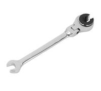 LICAEVEY Ratcheting Wrench 10mm Metric Flex Head, 72-Tooth Gear with Open End & Adjustable Angle for Air Conditioning, Brake & Fuel Line Tubing