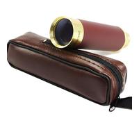 LICAEVEY Retro Pirate Telescope, Portable Handheld Monocular with Prism Lens and Blue Coating for Camping Boating Birds Watching, Foldable 13 to 5.3 Inch (25x30)