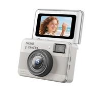 LICAEVEY Small Video Recorder Keychain Digital Camcorder 4K 68MP, Portable Camera with 1.47In 180° Flip Screen for Travel Vlog Night Shots Party (Beige)