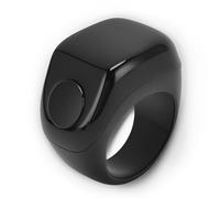 LICAEVEY Smart Digital Tasbih Counter Ring - Finger Worn Prayer Tracker with Vibration Alerts At 33/66/99/100, Magnetic Charging, Interchangeable Sizes (18/20/22mm) (Black)