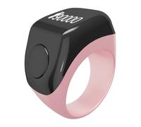 LICAEVEY Smart Digital Tasbih Counter Ring - Finger Worn Prayer Tracker with Vibration Alerts At 33/66/99/100, Magnetic Charging, Interchangeable Sizes (18/20/22mm) (Pink)