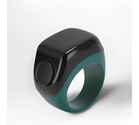LICAEVEY Smart Digital Tasbih Counter Ring - Finger Worn Prayer Tracker with Vibration Alerts At 33/66/99/100, Magnetic Charging, Interchangeable Sizes (18/20/22mm) (Green)