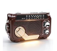 LICAEVEY Solar Hand Crank Emergency Radio with Bluetooth 5.2 Speaker, AM FM SW Radio, Water Proof Design, Flashlight, USB TF Card Playback for Camping, Hiking, Outdoor Adventures (Deep Coffee)