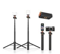 LICAEVEY Tripod Selfie Stick, Quick Release Extendable Selfie Stick, 5 Section Aluminum Alloy Pole 140cm Portable with Ball Head for Action Camera Video Recording