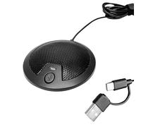 LICAEVEY USB Desktop Microphone with Noise Cancelling, 360 °Sound Capture, Compatible with Type C and Type A Ports, for Podcasting, Streaming, Online Meetings
