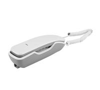LICAEVEY Wall Mounted Landline Telephone, Noise Cancelling Corded Phone with Last Number Redial, Pause and Mute Functions, Built in Dial Pad Handset for Home Office Kitchen Retro (White)