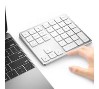 LICAEVEY Wireless Bluetooth Number Pad for Laptop - 35 Keys Dual Mode Rechargeable Numeric Keypad, Universal Numpad for Wins Android PC & Tablet (Silver White)