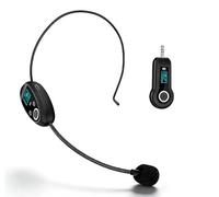 LICAEVEY Wireless Headset Microphone System, 2.4G UHF 50m Range with 6 Hours, Dual 3.5mm 6.35mm Plug for Voice Amplifier Speaker, Portable for Teaching Guide Public Speaking (1 for 1)