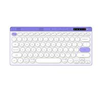LICAEVEY Wireless Keyboard, Dual Mode 2.4G BT Three Device Scissor Switch 78 Key ABS Slim Rechargeable Type C Keyboard with 400mAh Battery for Office Travel (Purple)