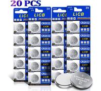 LiCB 20 PCS CR2032 Lithium Coin Battery 240mAh Ultra High Capacity Powerful 3V Output Technology tv remote,car fob,motherboard,Calculators and More