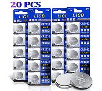 LiCB 20 PCS CR2032 Lithium Coin Battery- 245mAh Ultra High Capacity with Powerful 3V Output, Specialty Technology for tv remote,car fob,motherboard,Calculators and More(2032/DL2032)