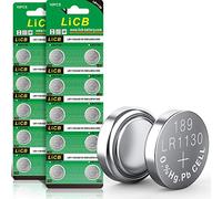 LiCB 20 Pieces LR1130 Batteries Button Cells, AG10 l1131 189 1.5 V Alkaline Battery, LR54 Button Cell Battery 3 Year Shelf Life