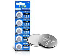 LiCB CR1616 Battery 3V Lithium 5PCS (CR 1616 / Batteries CR1616 / DL1616 / ECR1616) for Computer motherboards,Remotes,LED lights,Glucometers,Toys,Car key,Scales.