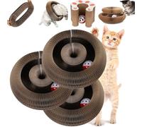 Licca Curling Toy Flexible Cat Scratcher with Ball Connectable Magic Organ Cat Scratch Board Foldable cat Accordion Interactive Pet Scratching Cardboard for Indoor Cats