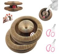 Licca Curling Toy for Cats,Marlenes Pet Shop,Petsboro Magic Organ Cat Scratch Board,for Home Cat and Pet (Brown x2)