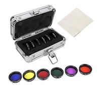 Liccx 1.25Inch Telescope Moon Filter, 6pcs Eyepiece Lens Filter Kit with Yellow, Orange, Red, Blue, Purple, Green Colors, High Contrast Optical Glass & Aluminum Alloy for Lunar Planetary Observation