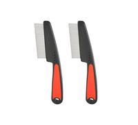 Lice Comb, Flea Comb, Dandruff Comb - 2pcs Stainless Steel Fine Tooth Comb for Head Lice Nit Removal, Pet Grooming, Anti Slip Scalp Flea Comb