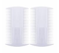 Lice Combs White Durable Double Sided Nit Comb Plastic Fine Toothed Detection Comb Head Treatment For Kids Children Adults Dogs Cats Removal Louse Lice Dandruff Flea Long Thick Hair Accessories (2Pcs)