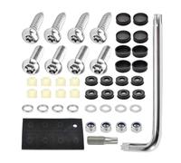Licence Plate Screw Set,Stainless Steel License Plate Hardware Kit - Tamper Resistant Fastener Nut, Screw Caps, Security Screw Set for Fastening License Plates