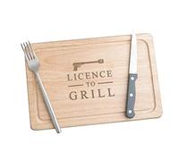 Licence to Grill Wooden Chopping Board - Meat Serving Board - Funny Gift for Men Birthday Christmas - Novelty Cooking Keepsakes for him - Kitchen Boards for Dad - Men Who Cook