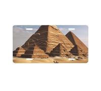 License Plate 30 x 15 cm Personalized Front License Plates Funny Vanity Plates Front Tag Plate Ancient Egypt Pyramid Novelty License Plates Women Car Accessories
