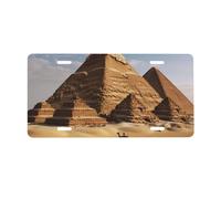 License Plate 30 x 15 cm Personalized Front License Plates Funny Vanity Plates Front Tag Plate Ancient Egypt Pyramid Novelty License Plates Women Car Accessories
