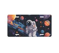 License Plate 30 x 15 cm Personalized Front License Plates Funny Vanity Plates Front Tag Plate Astronaut Space Flight Novelty License Plates Women Car Accessories