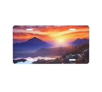 License Plate 30 x 15 cm Personalized Front License Plates Funny Vanity Plates Front Tag Plate Beautiful Landscape at Sunset Novelty License Plates Women Car Accessories
