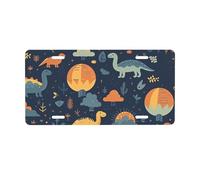 License Plate 30 x 15 cm Personalized Front License Plates Funny Vanity Plates Front Tag Plate Dinosaur Pattern Novelty License Plates Women Car Accessories